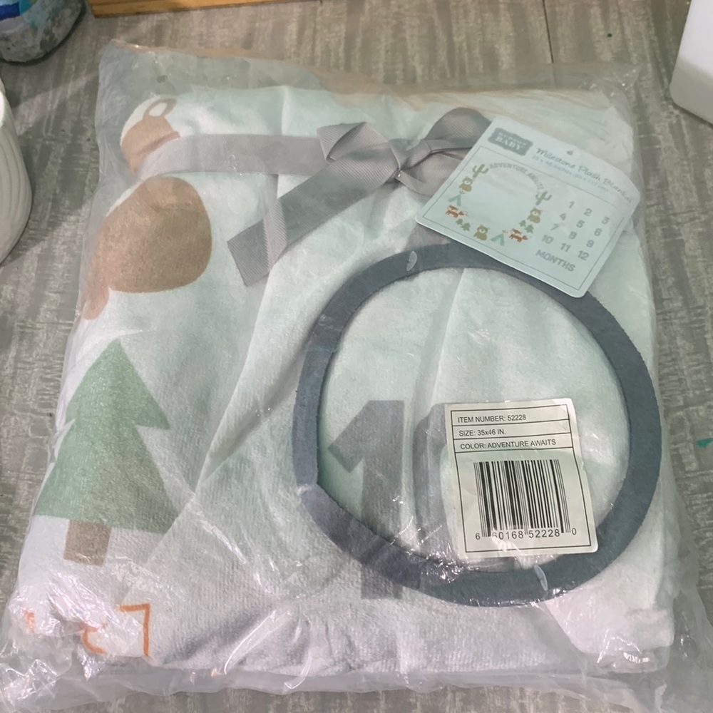 New in package Adventure Awaits them Hudson Baby Milestone Plush Blanket